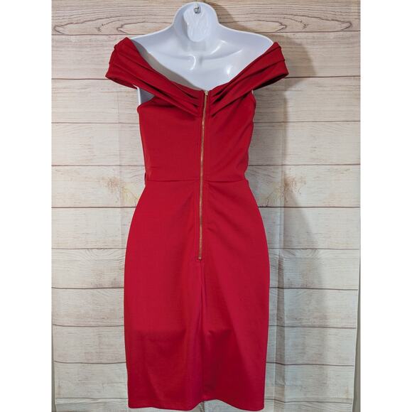 Red Off-The-Shoulder Body con Dress by Lulu’s Size Sm Mini Summer - Picture 3 of 7